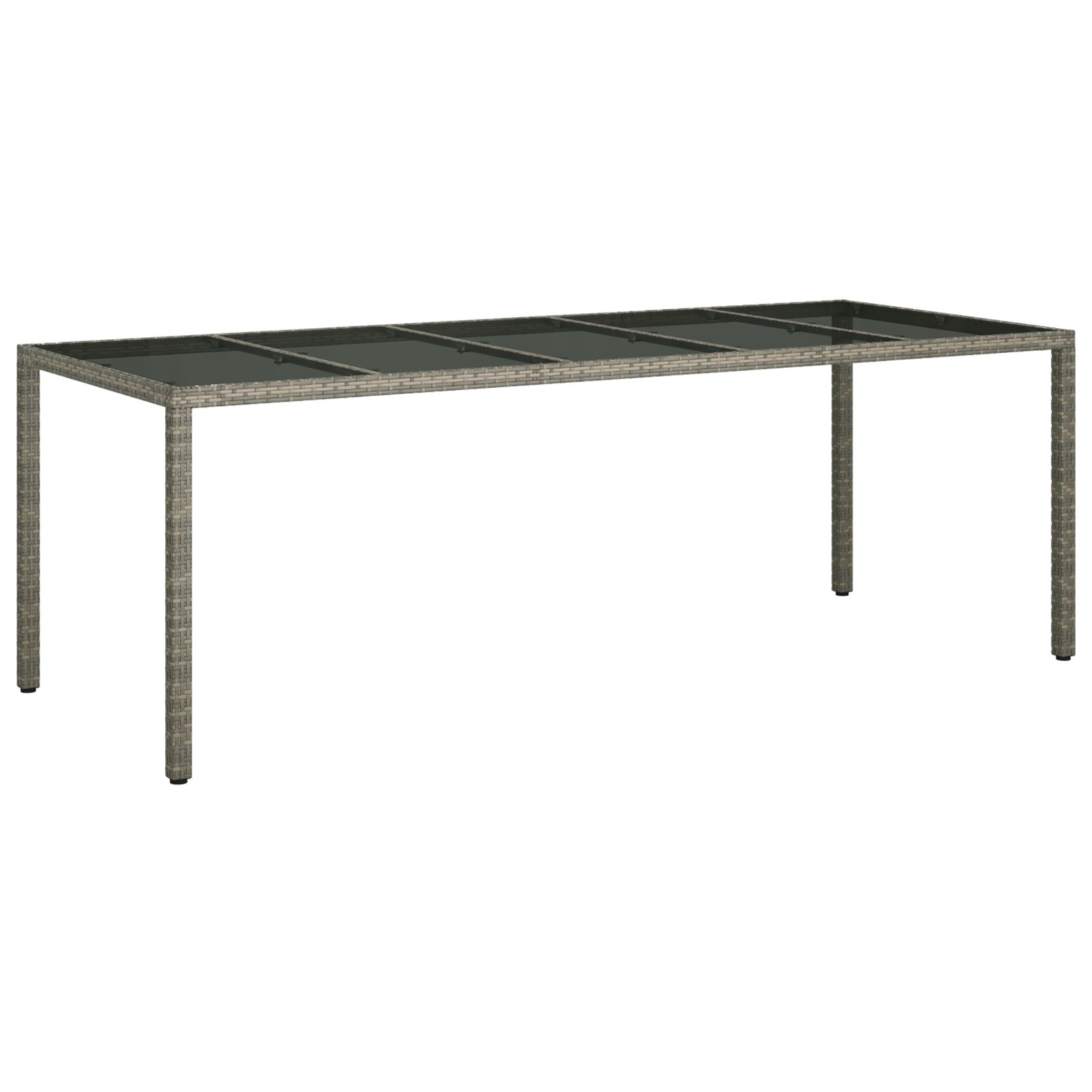 Gartentisch Grau 250x100x75 cm Poly-Rattan