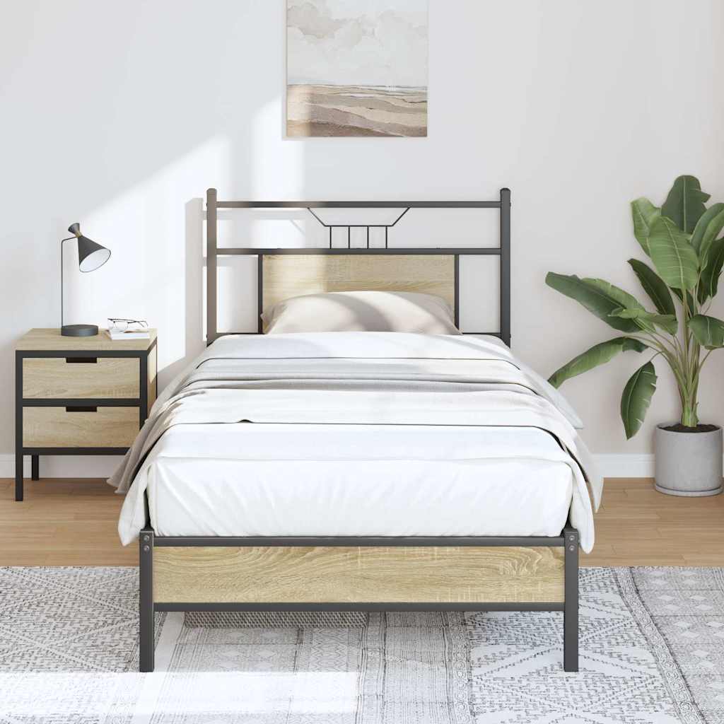 Bettgestell ohne Matratze Sonoma-Eiche 80x200 cm Holzwerkstoff
