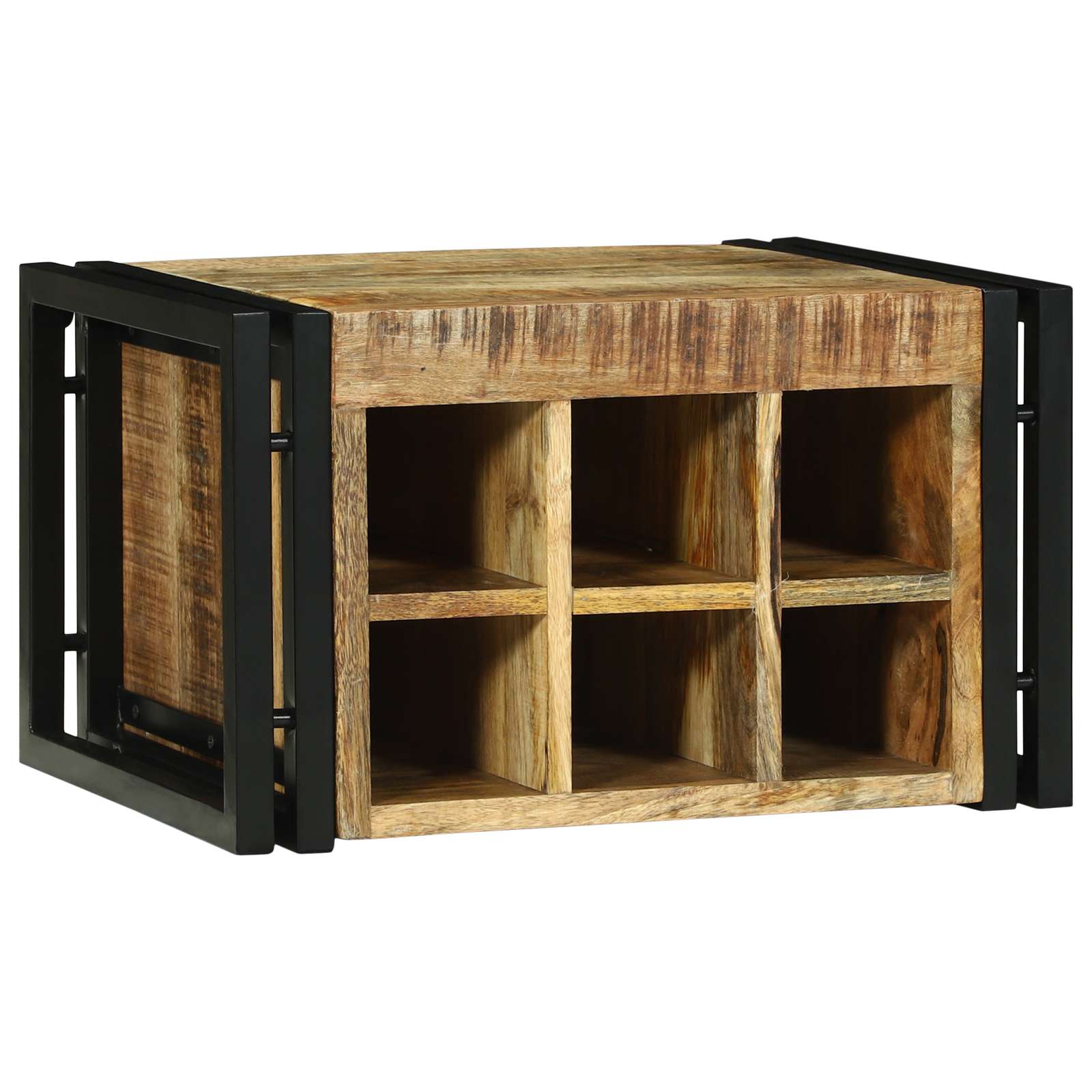 Weinregal 46x35x27.5 cm Massivholz Raues Mango