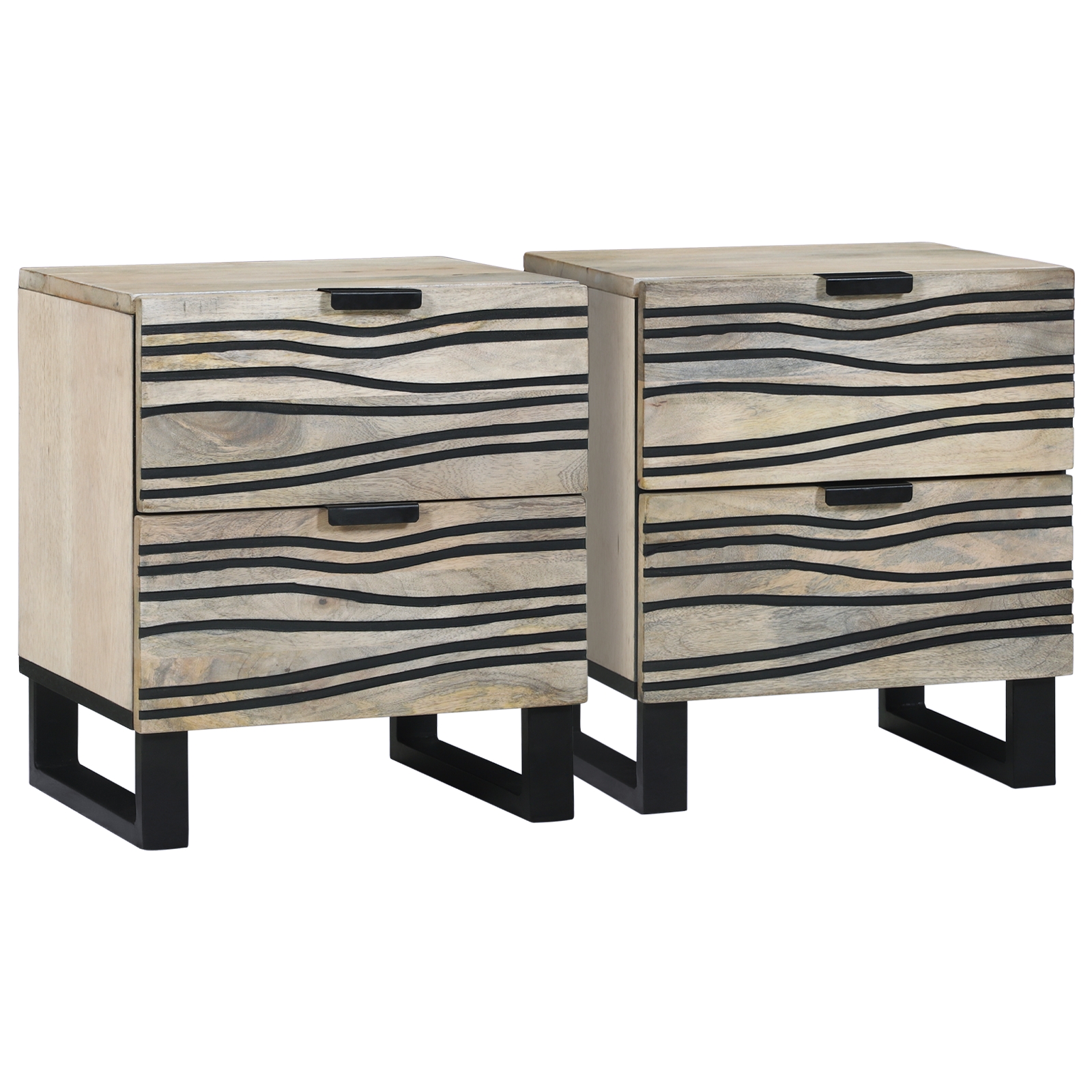 Nachttische mit Schubladen 2 pcs Walnuss 40 x 33.5 x 46 cm