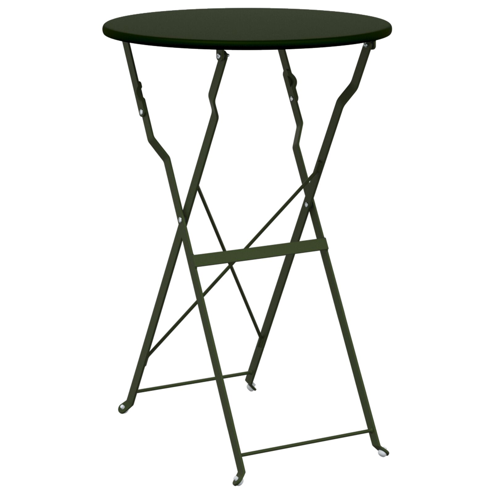 Faltbarer Bistrotisch Dunkelgrün Ø50x71 cm Pulverbeschichteter Stahl