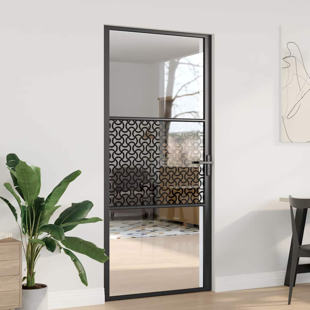Innentür Schwarz 93 x 201.5 cm Gehärtetes Glas, Aluminium Innentür Schwarz 93 x 201.5 cm Gehärtetes Glas, Aluminium