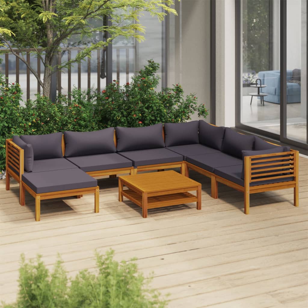 8-tlg. Garten-Lounge-Set mit Auflage Massivholz Akazie 8-tlg. Garten-Lounge-Set mit Auflage Massivholz Akazie