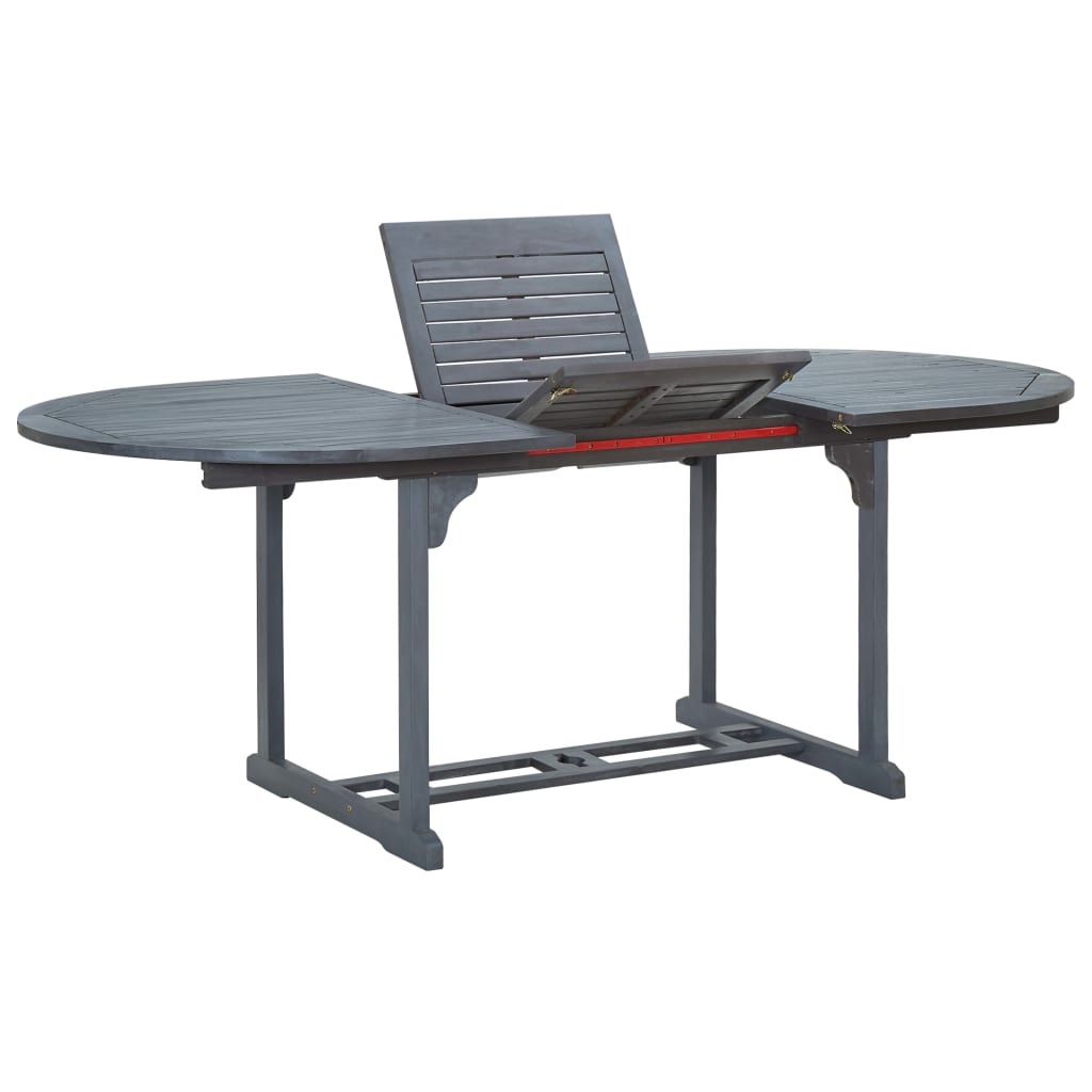 Gartentisch Grau 200x100x75 cm Massivholz Akazie