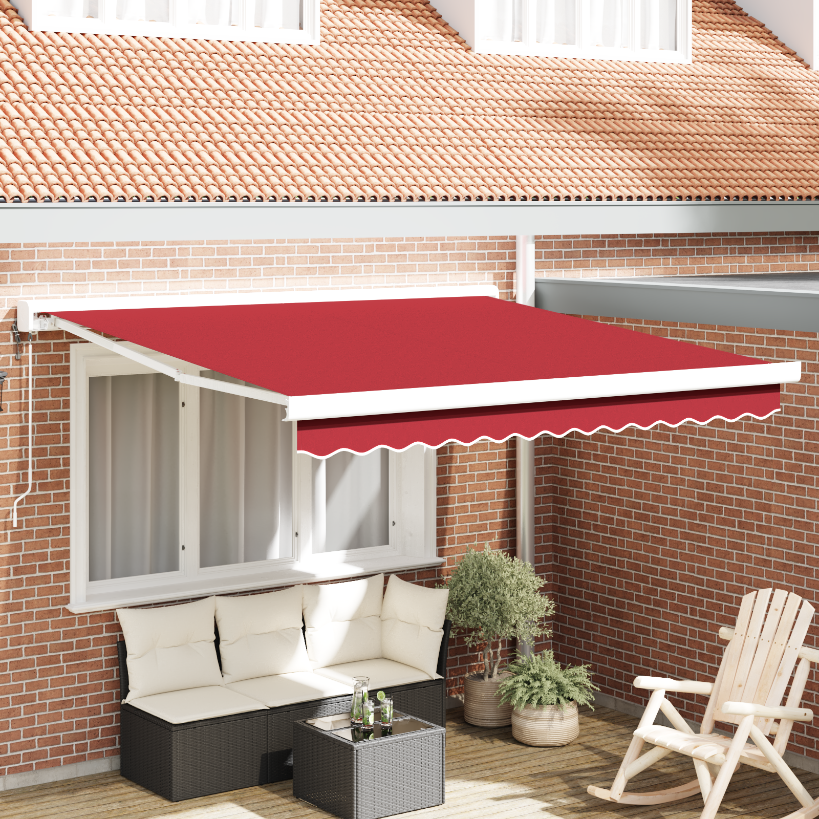 Automatische Einziehbare Markise Rot 300x250 cm