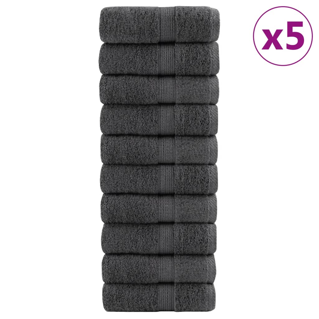 Premium-Waschlappen 50 Stk. Anthrazit 30x30 600 g/m² Baumwolle