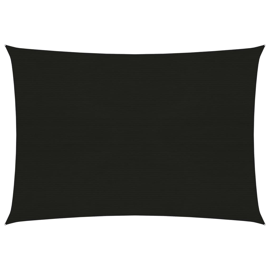 Sonnensegel 160 g/m² Schwarz 3x4,5 m HDPE
