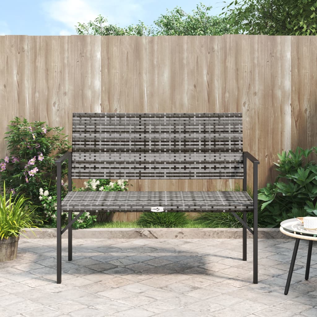 Gartenbank 2-Sitzer Grau Poly Rattan Gartenbank 2-Sitzer Grau Poly Rattan