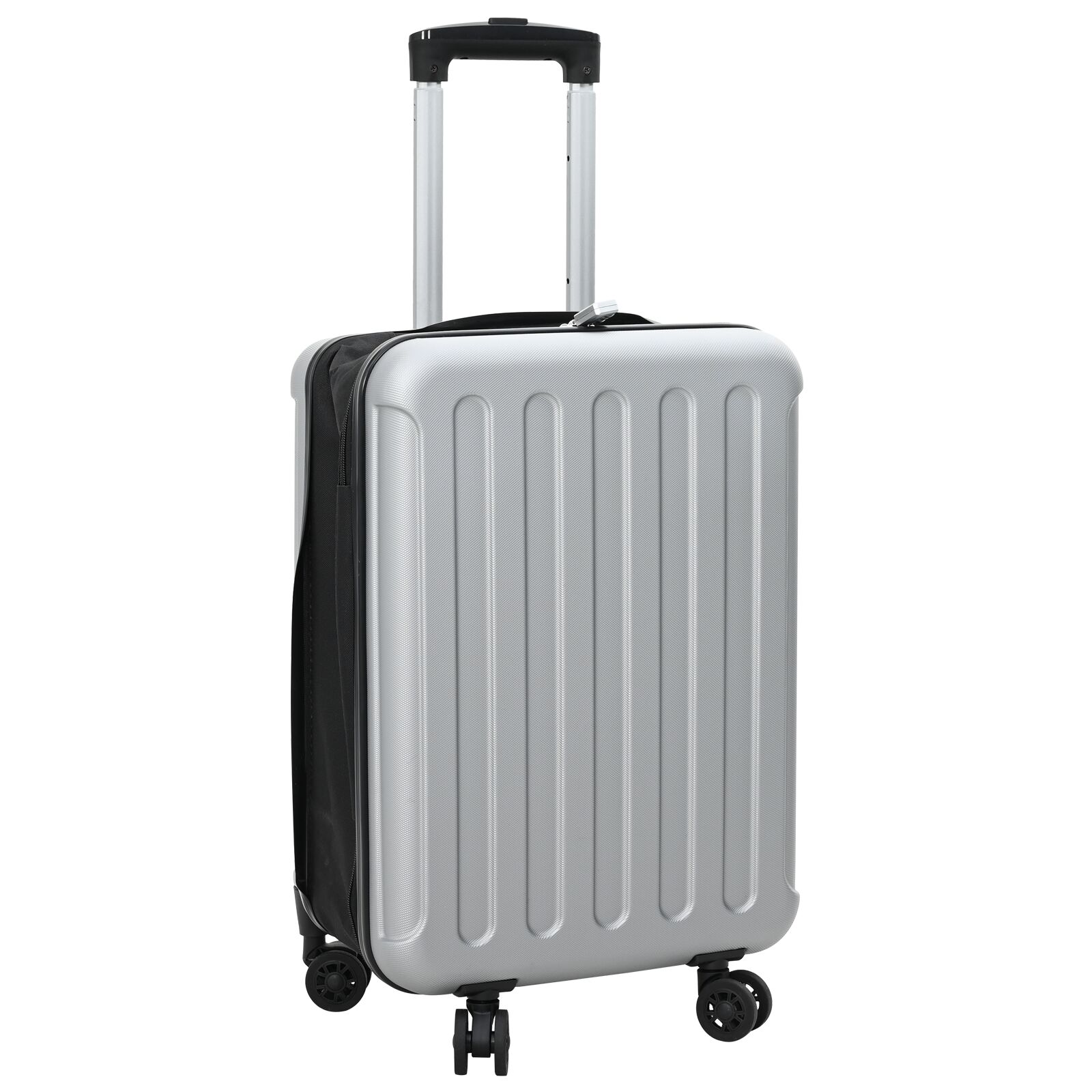 Faltbarer Koffer Hartschale 20 Zoll Silber 34x23x55.5 cm ABS