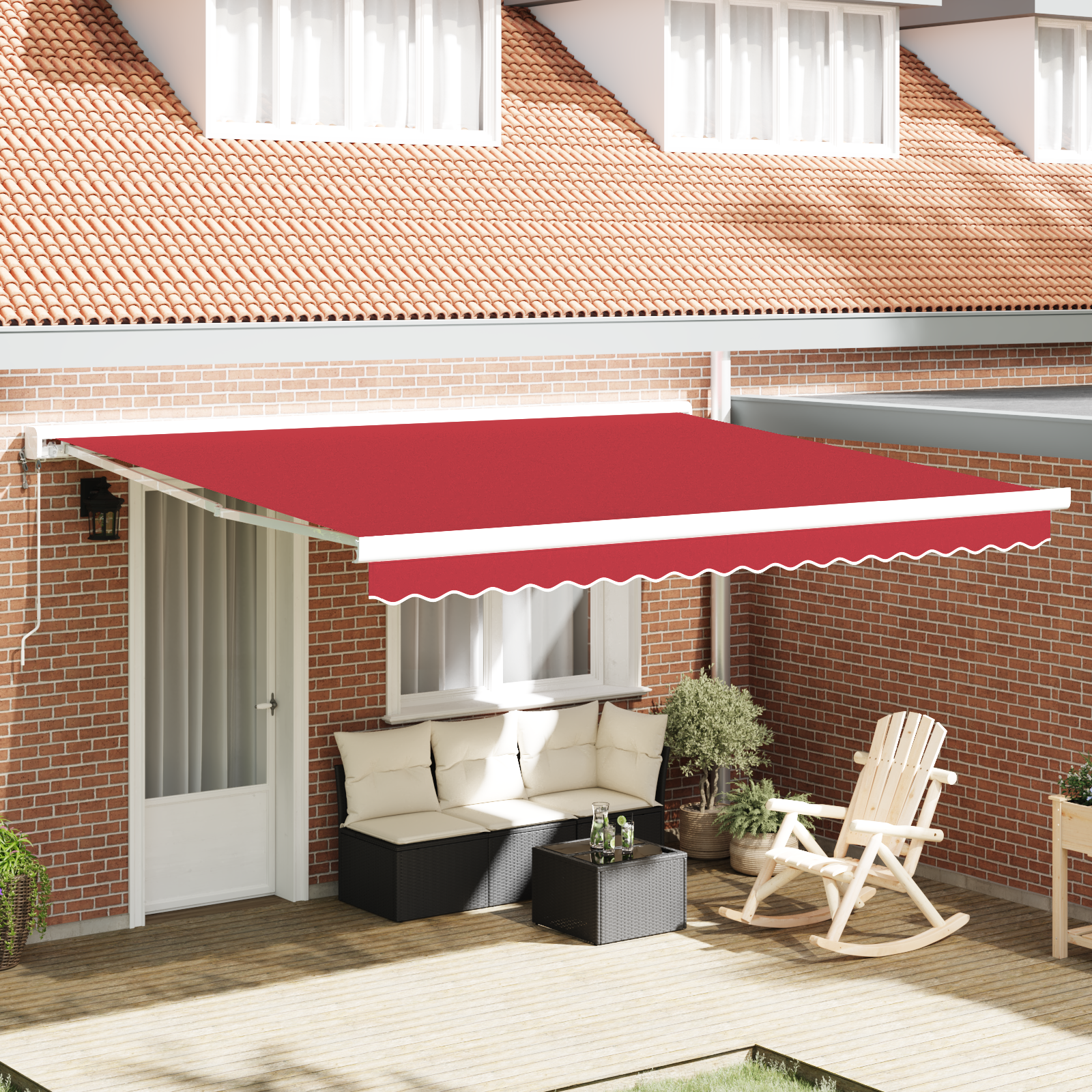 Ersatzstoff für Sonnenschirme für 4x3 m Rahmen Rot