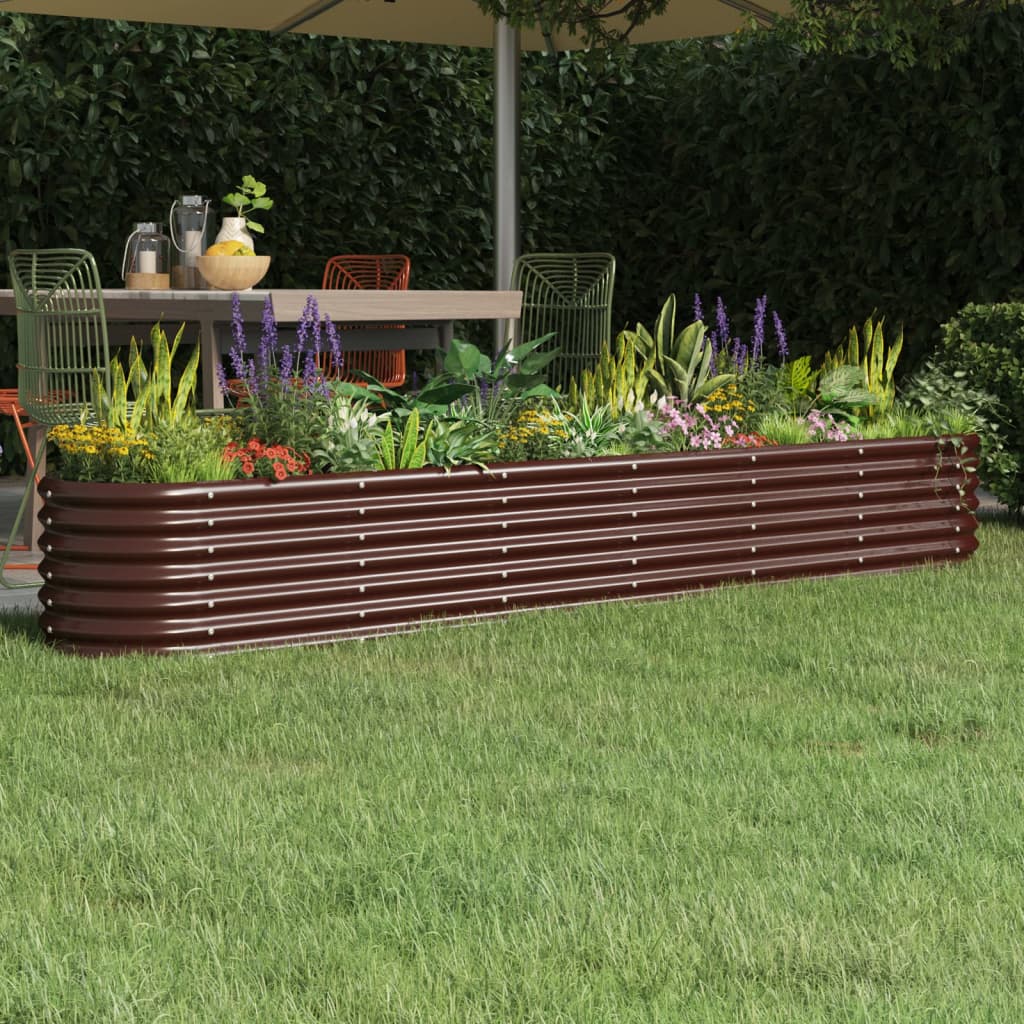 Hochbeet Pulverbeschichteter Stahl 260x40x36 cm Braun Hochbeet Pulverbeschichteter Stahl 260x40x36 cm Braun