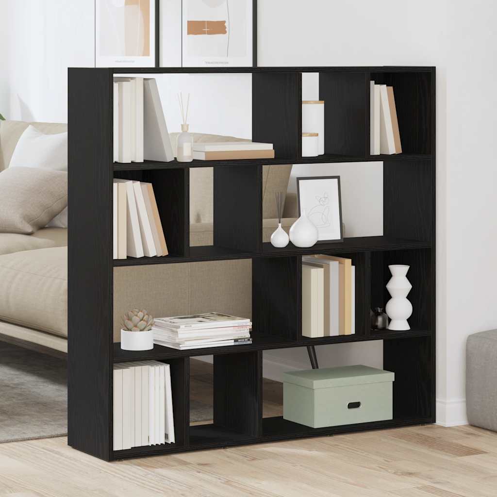 Bücherschrank/Raumteiler Eiche schwarz 105x24x102 cm