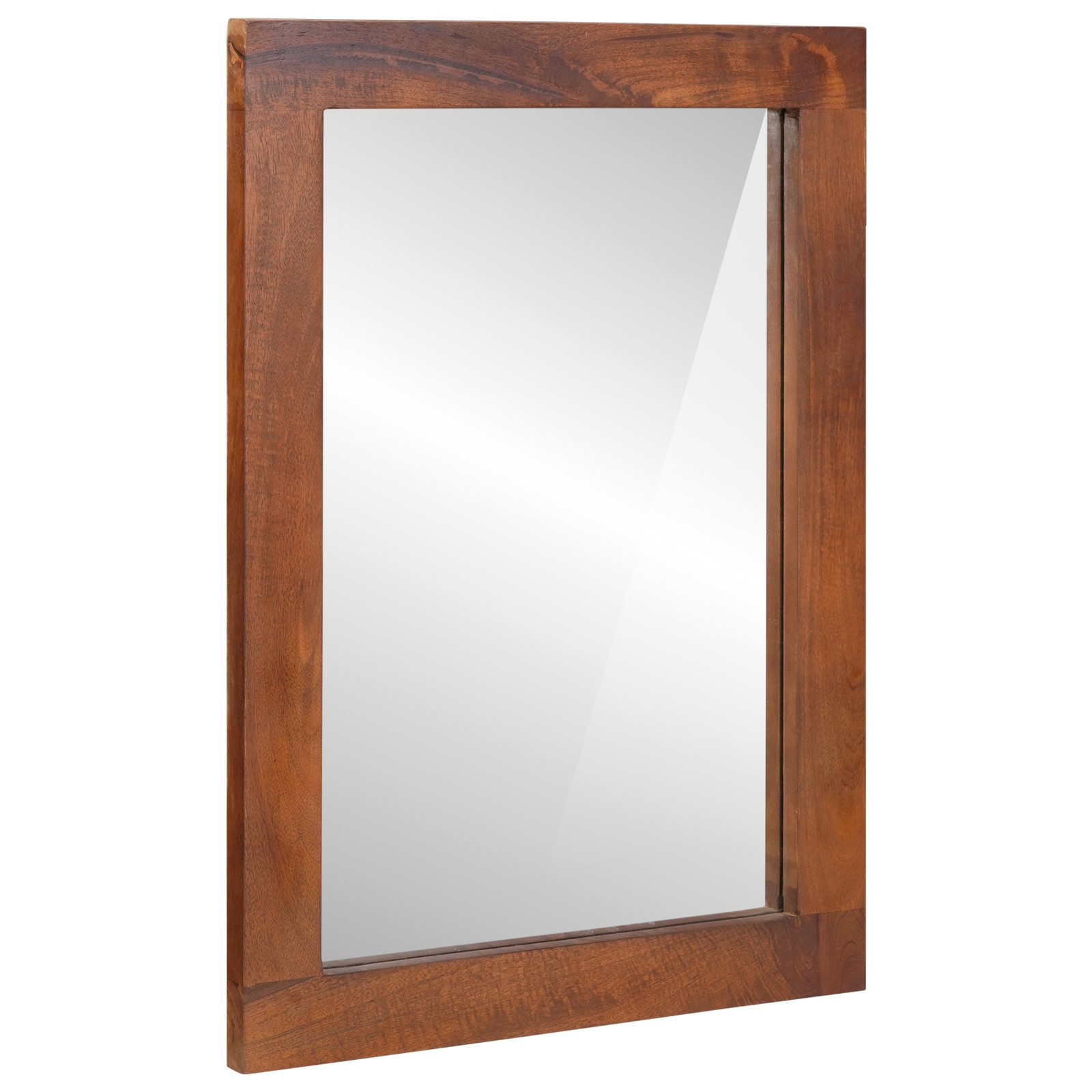 Spiegel Braun, Silber 50 x 2,5 x 70 cm Massives Mangoholz, Glas