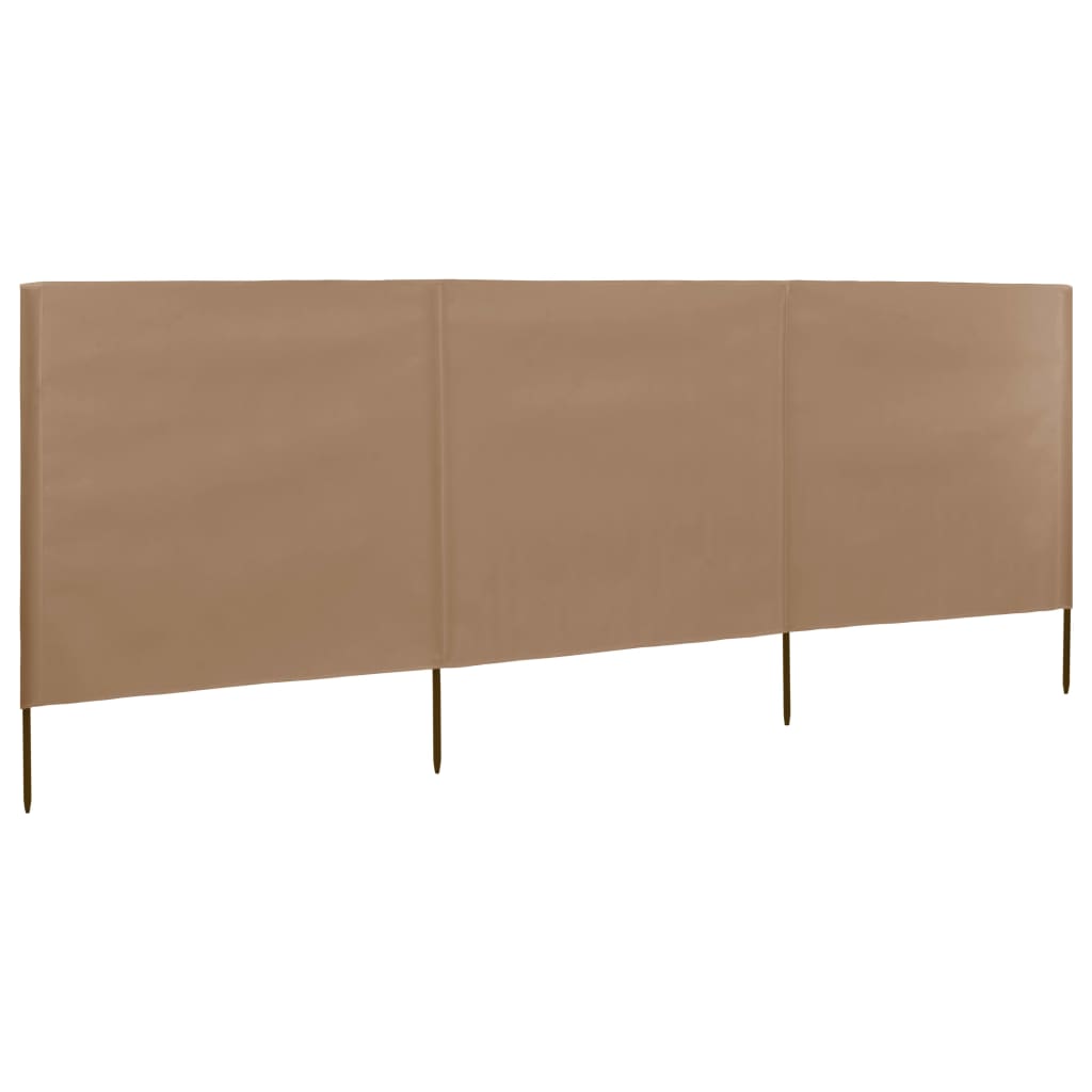 3-teiliges Windschutzgewebe 400 x 120 cm Taupe