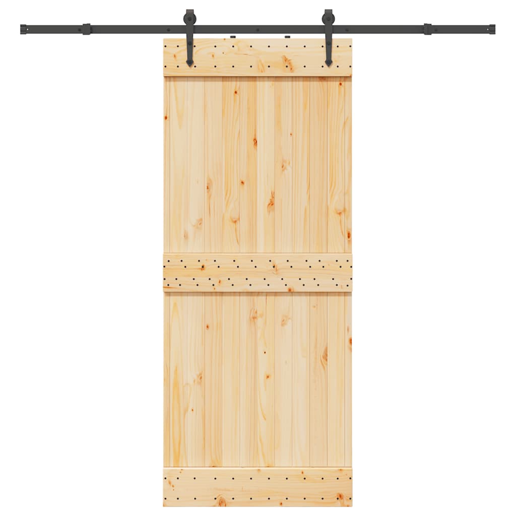 Schiebetür mit Beschlag 85x210 cm Massivholz Kiefer
