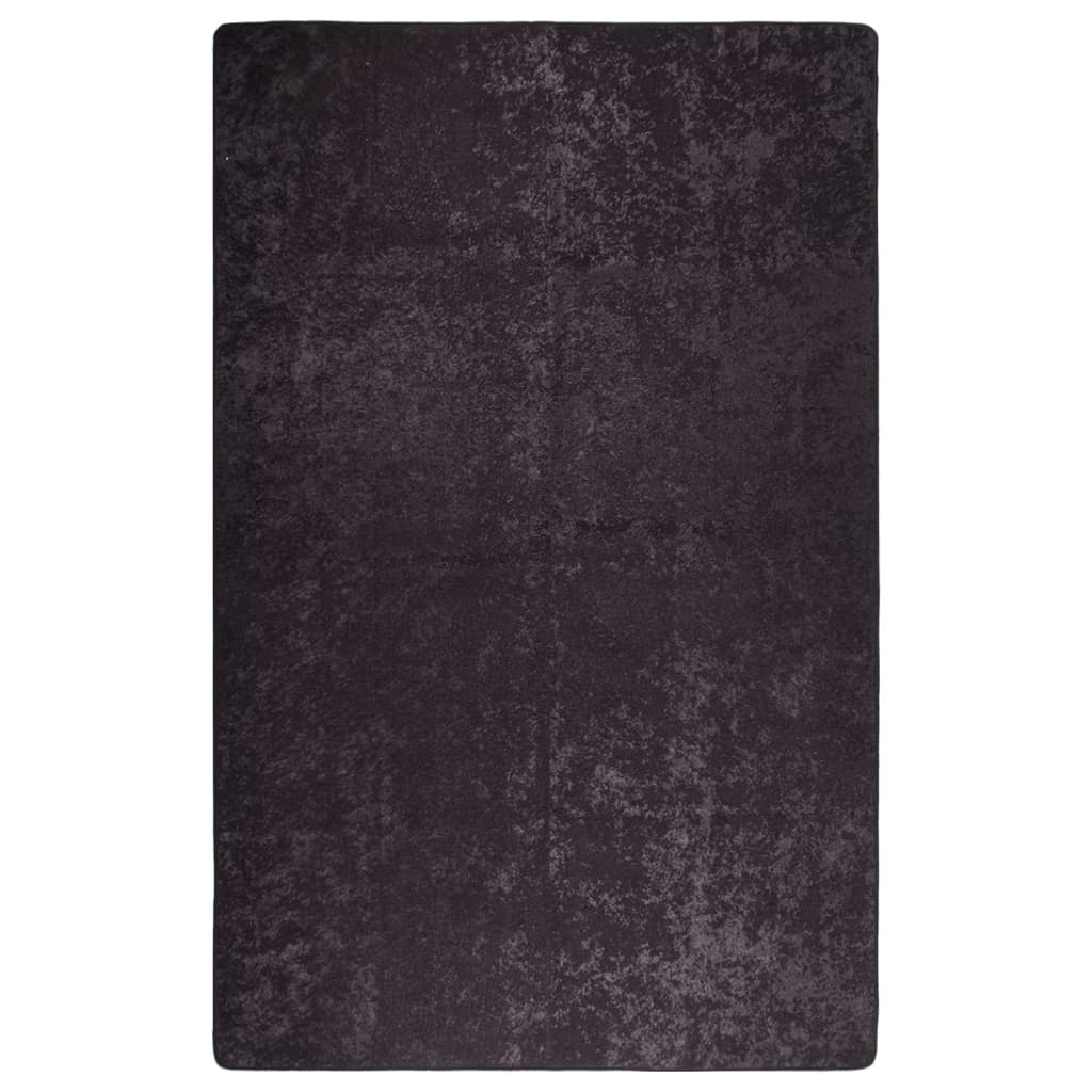 Teppich Waschbar 80x150 cm Anthrazit Rutschfest