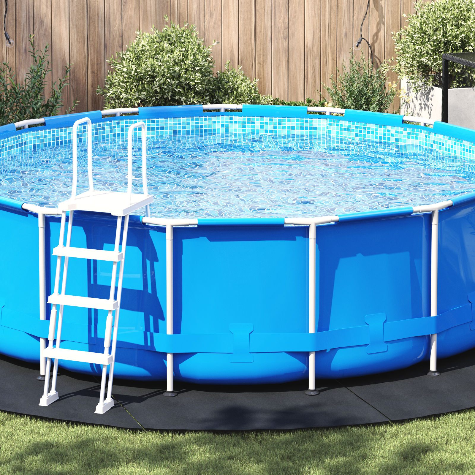 Runde Poolabdeckung Schwarz Kunststoff Ø 458 cm Poolabdeckung