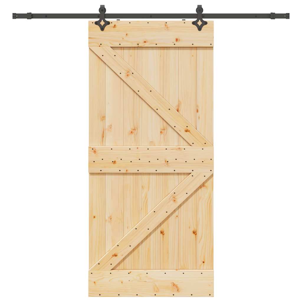 Schiebetür mit Beschlag 100x210 cm Massivholz Kiefer