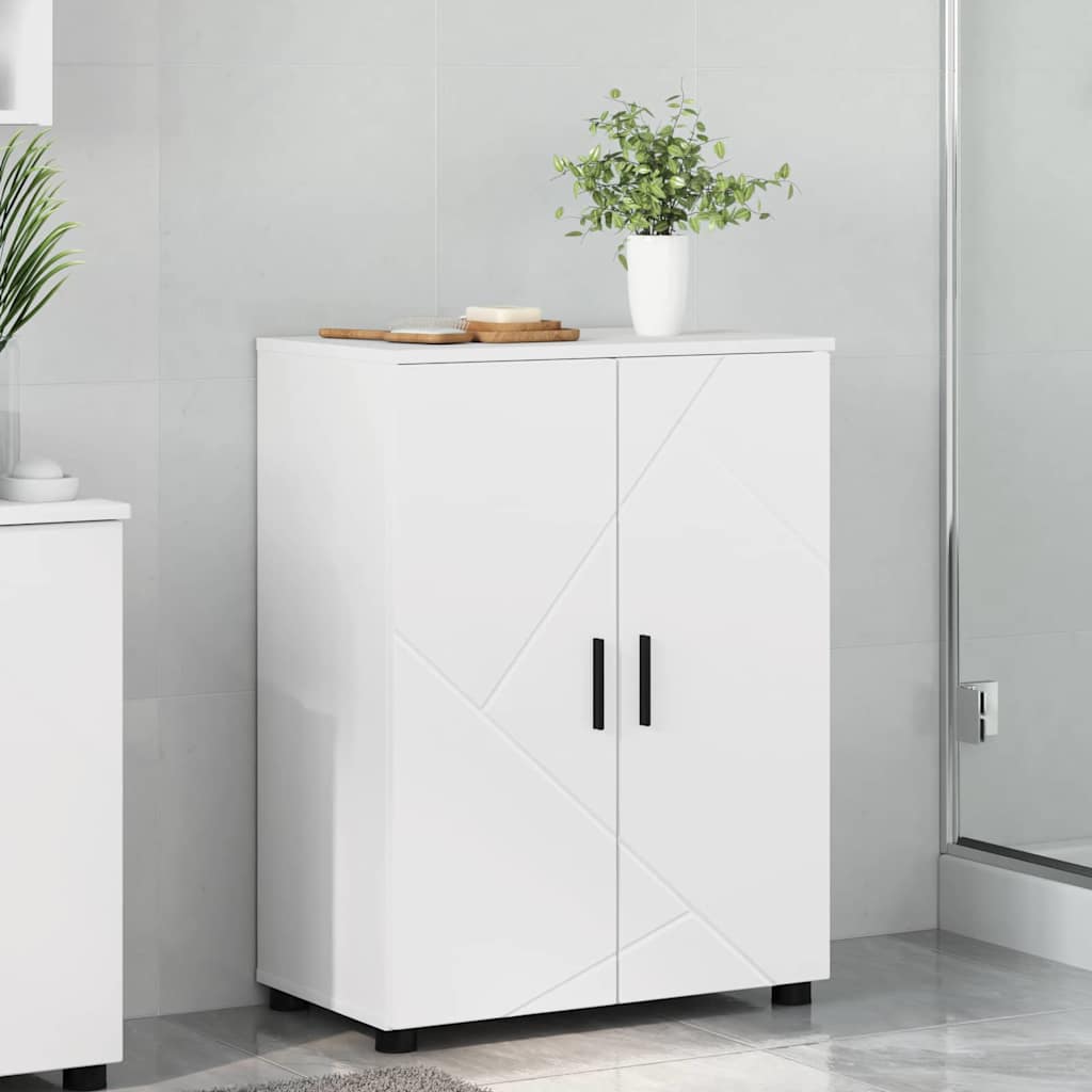 Badezimmer Schrank mit Regal Weiß 60 x 35 x 80 cm Holzwerkstoff
