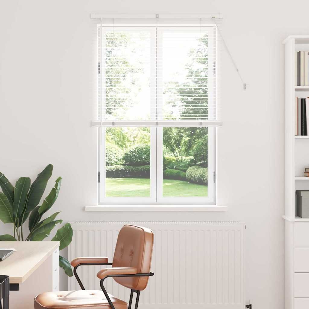 Fenster Jalousie mit Vorhängen Sonstiges Weiß 85 x 175 cm Aluminium