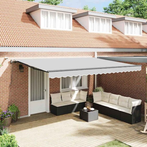 Markise mit Manuell Anthrazit 5 x 3 m Metall