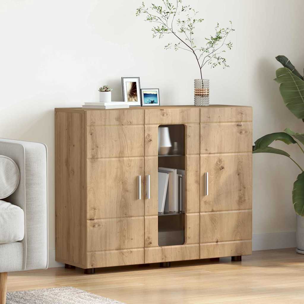 Sideboard Eiche handwerklich 55.5 x 29 x 100 cm Holzwerkstoff