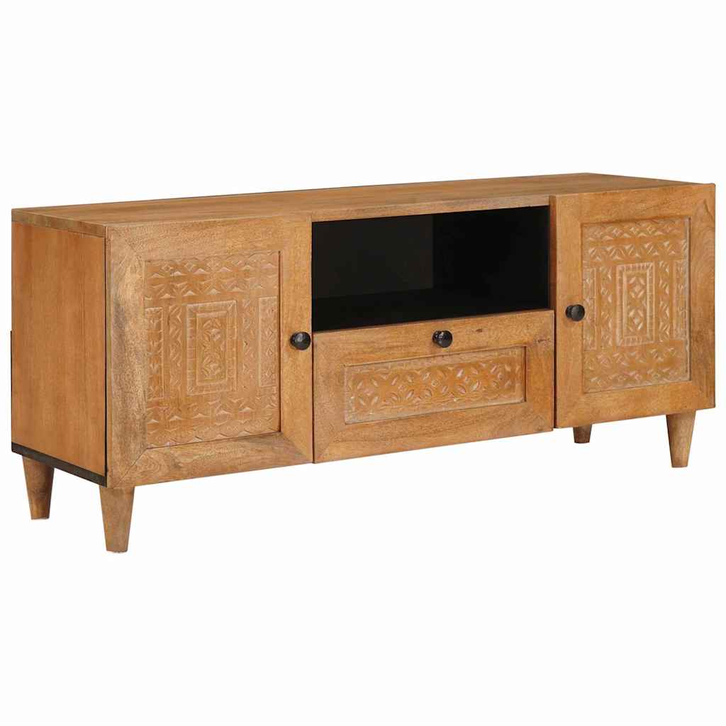 TV-Schränk Hellbraun 105 x 33 x 46 cm massives Mangoholz TV-Schränk Hellbraun 105 x 33 x 46 cm massives Mangoholz