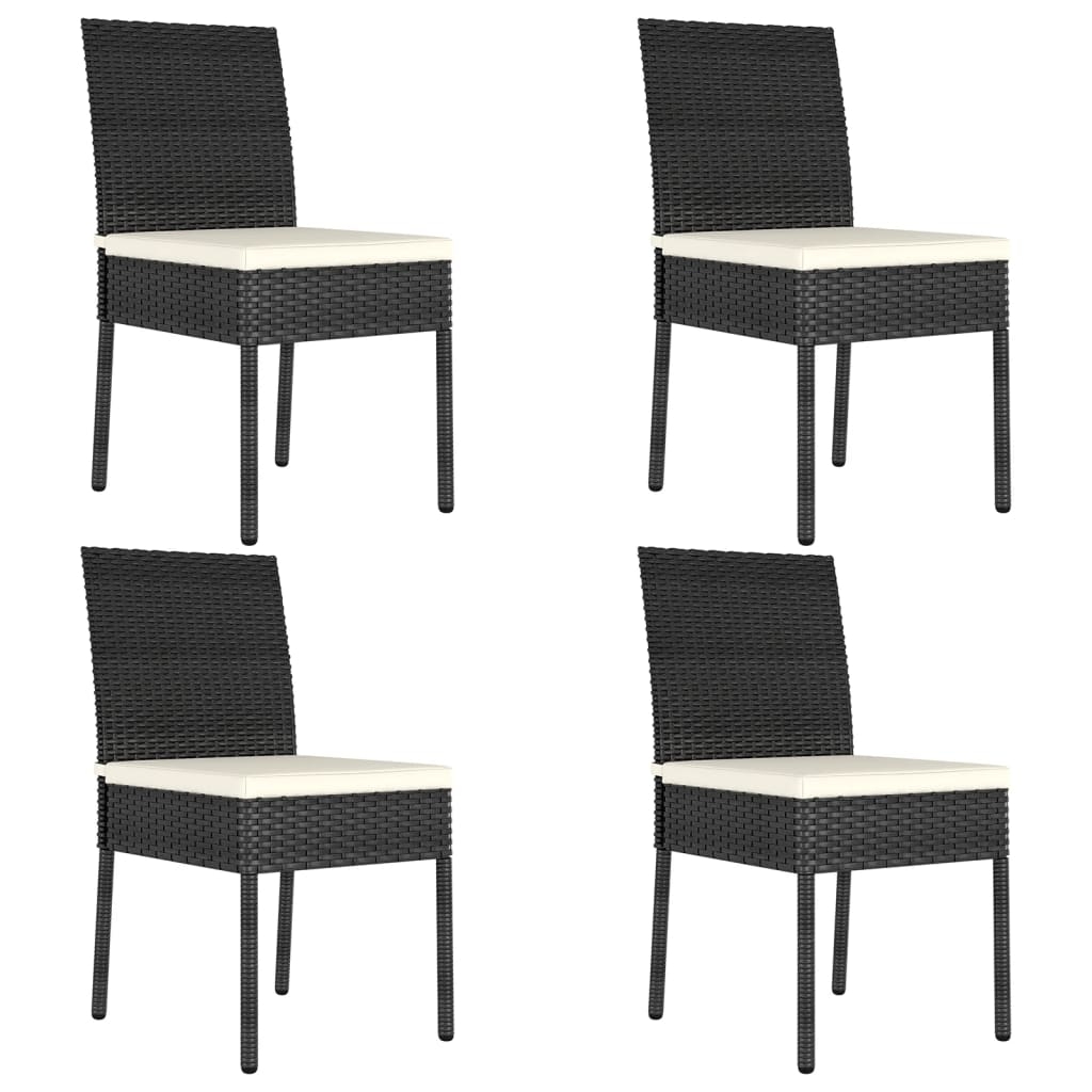 Garten-Essstühle 4 Stk. Poly Rattan Schwarz Garten-Essstühle 4 Stk. Poly Rattan Schwarz