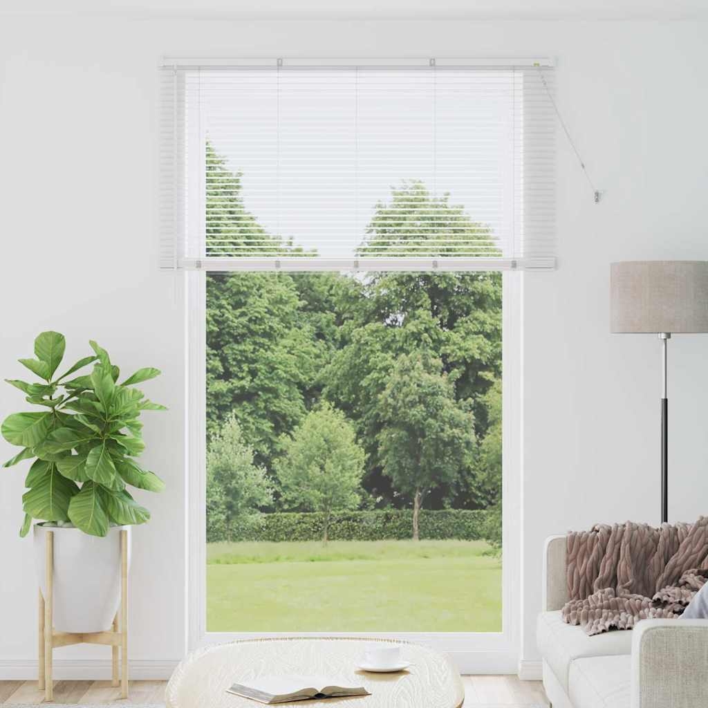Fenster Jalousie mit Vorhängen Sonstiges Weiß 150 x 220 cm Aluminium