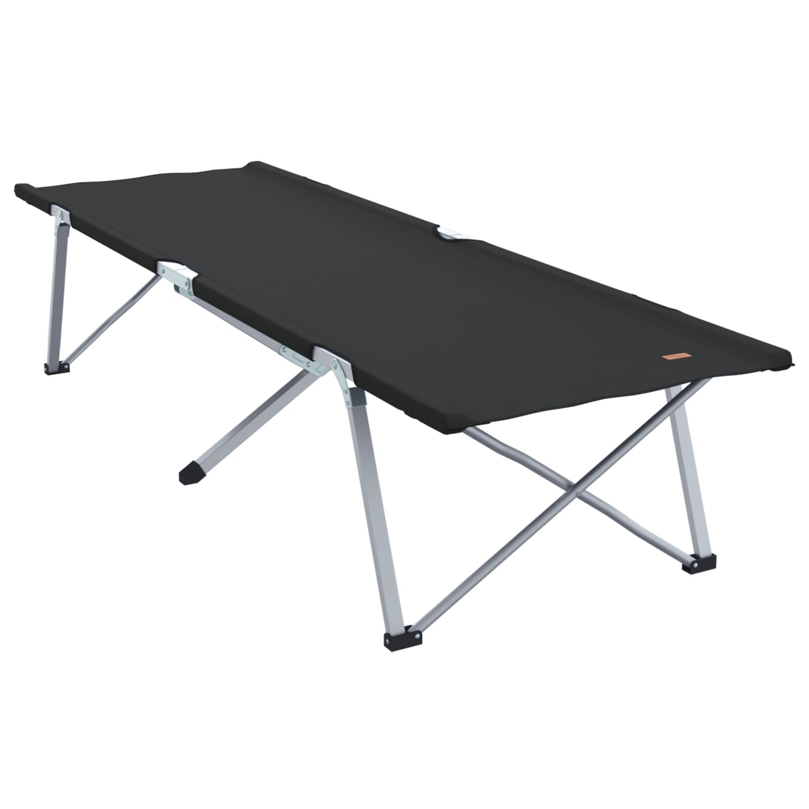 Klappbares Campingbett mit Tragetasche Schwarz 600D Oxford-Stoff