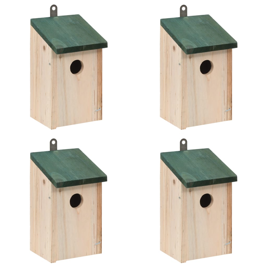 Vogelhäuser 4 Stk. Holz 12x12x22 cm
