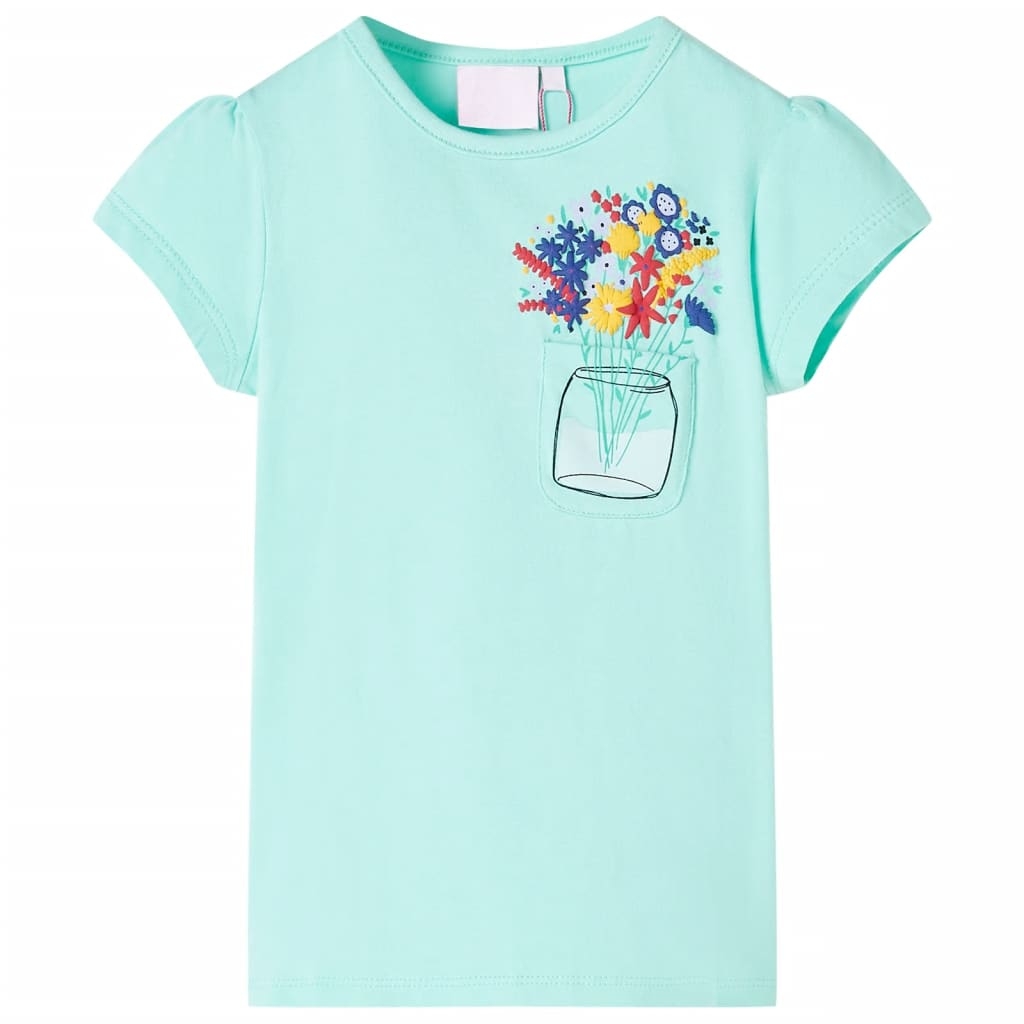 Kinder-T-Shirt Helles Minzgrün 116