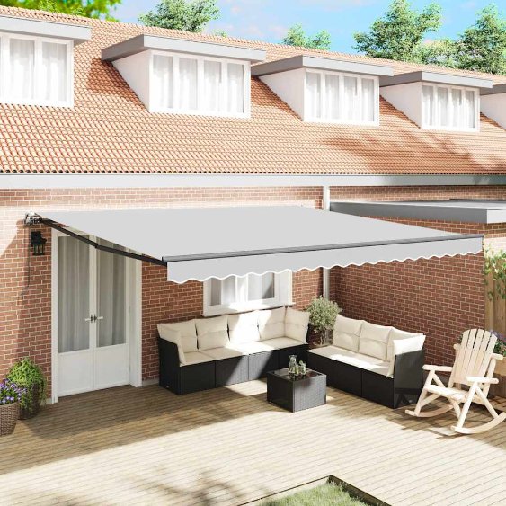 Markise Manuell Anthrazit 4 × 3,5 m Metall