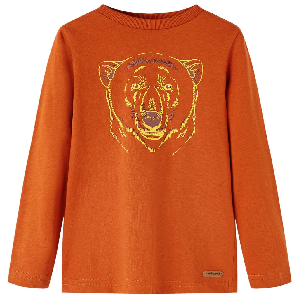 Kinder-Langarmshirt Rostbraun 116
