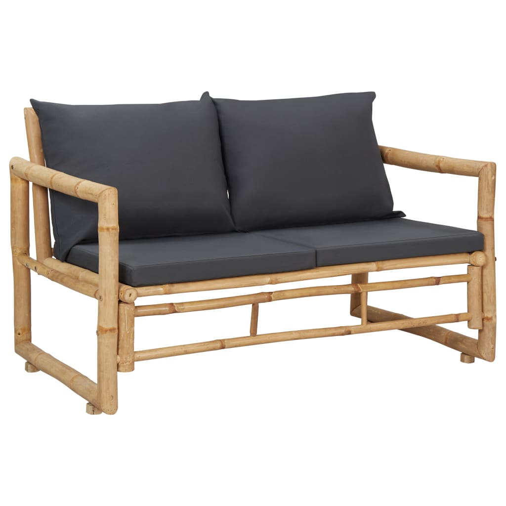Gartenbank mit Kissen 115 cm Bambus Gartenbank mit Kissen 115 cm Bambus