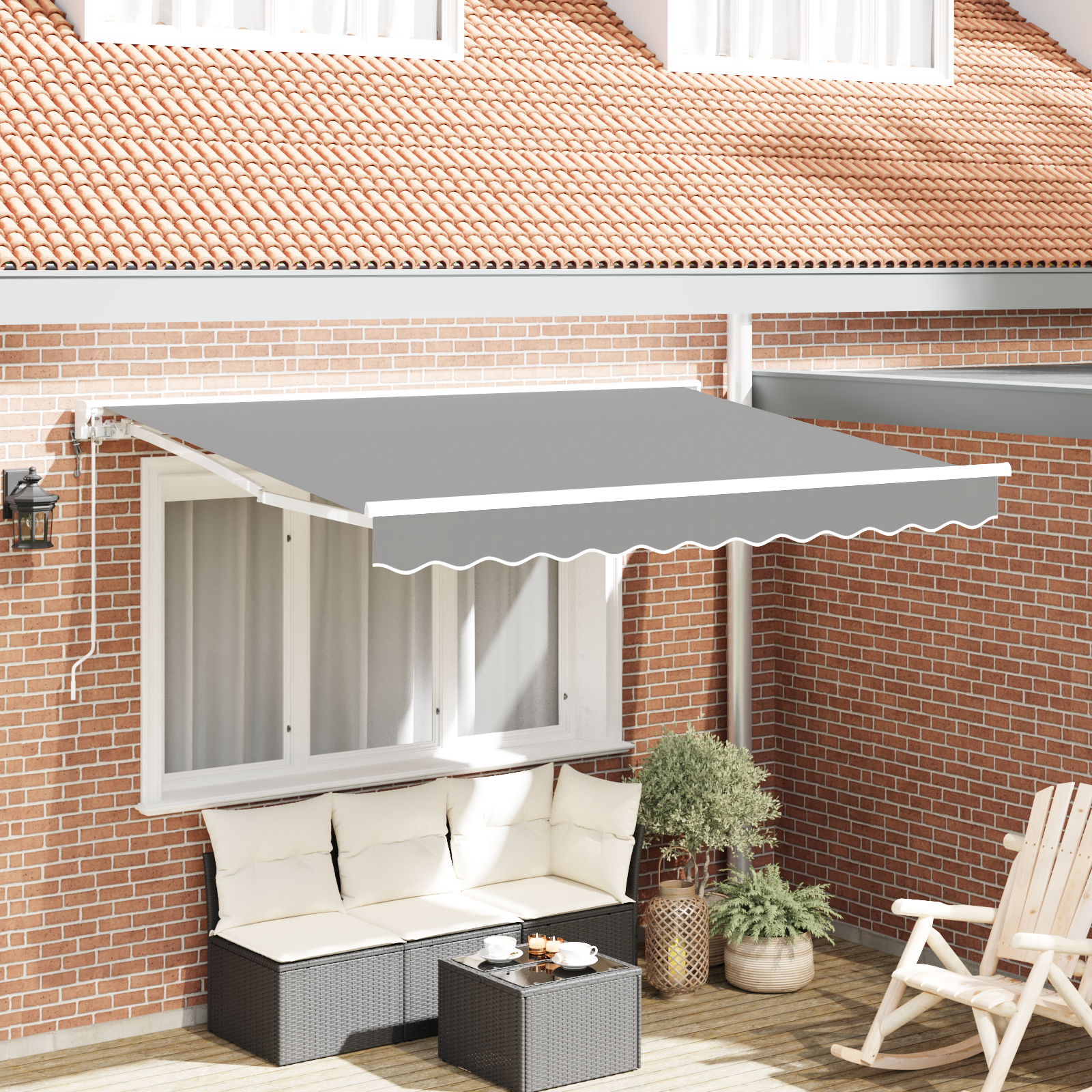 Elektrischer Markisenrahmen Ausziehbar 3,5x2 m Metall