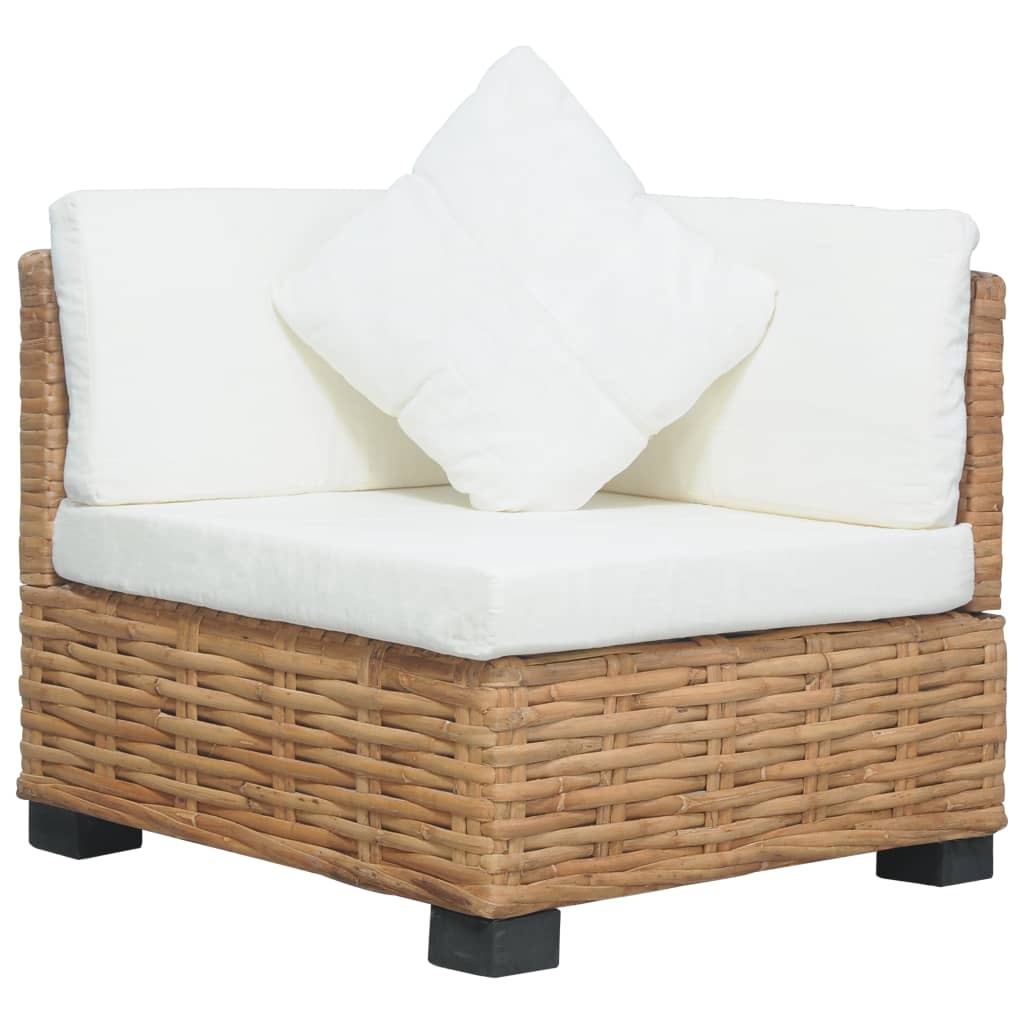 Ecksofa mit Kissen Natürliches Rattan Ecksofa mit Kissen Natürliches Rattan