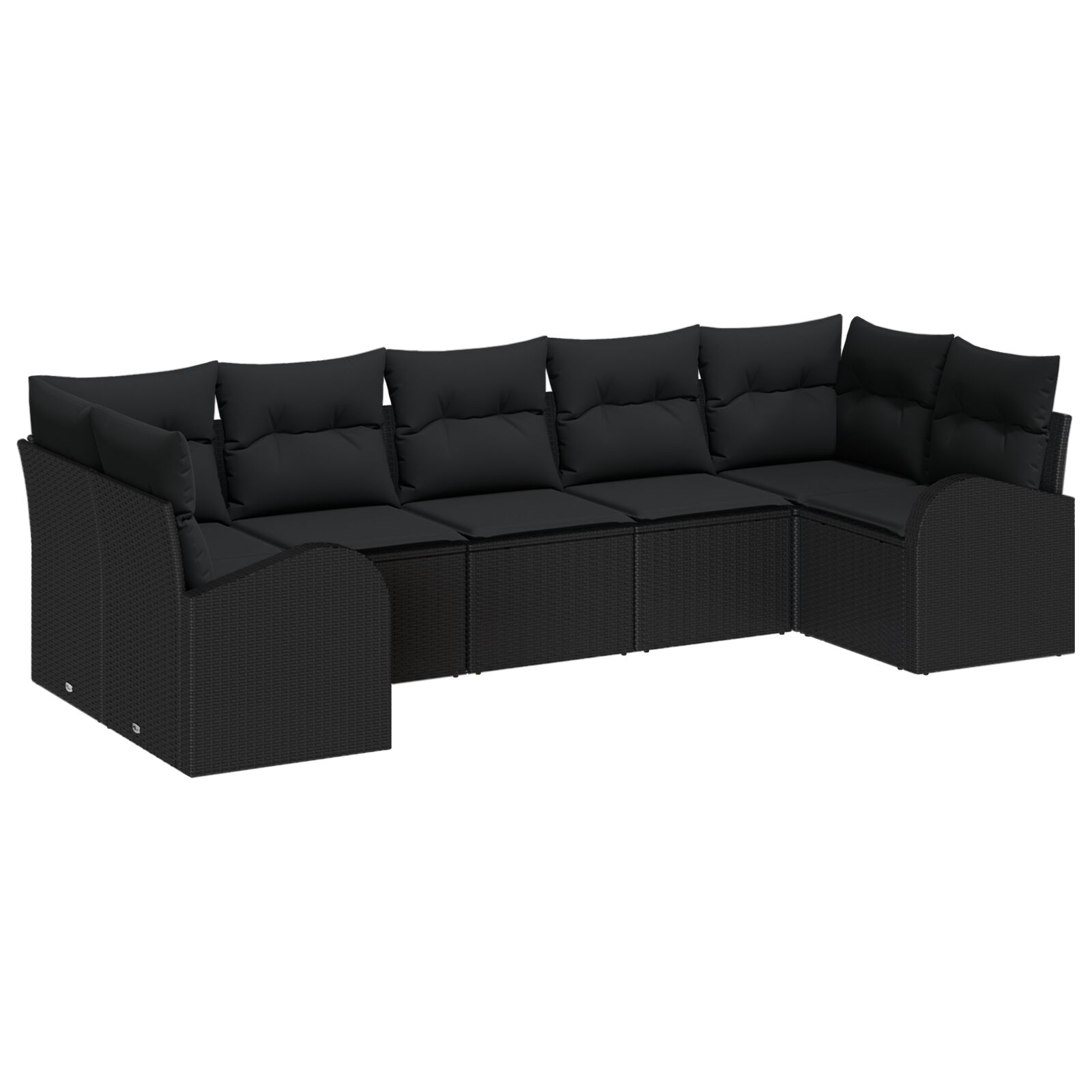 7-teiliges Garten Sofa Set mit Kissen Schwarz Poly Rattan, 2-Sitzer Garten Sofa mit Stauraum & Kissen Schwarz Poly Rattan 7-teiliges Garten Sofa Set mit Kissen Schwarz Poly Rattan, 2-Sitzer Garten Sofa mit Stauraum & Kissen Schwarz Poly Rattan