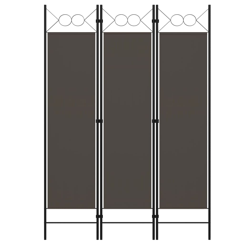 3-tlg. Raumteiler Anthrazit 120 x 180 cm