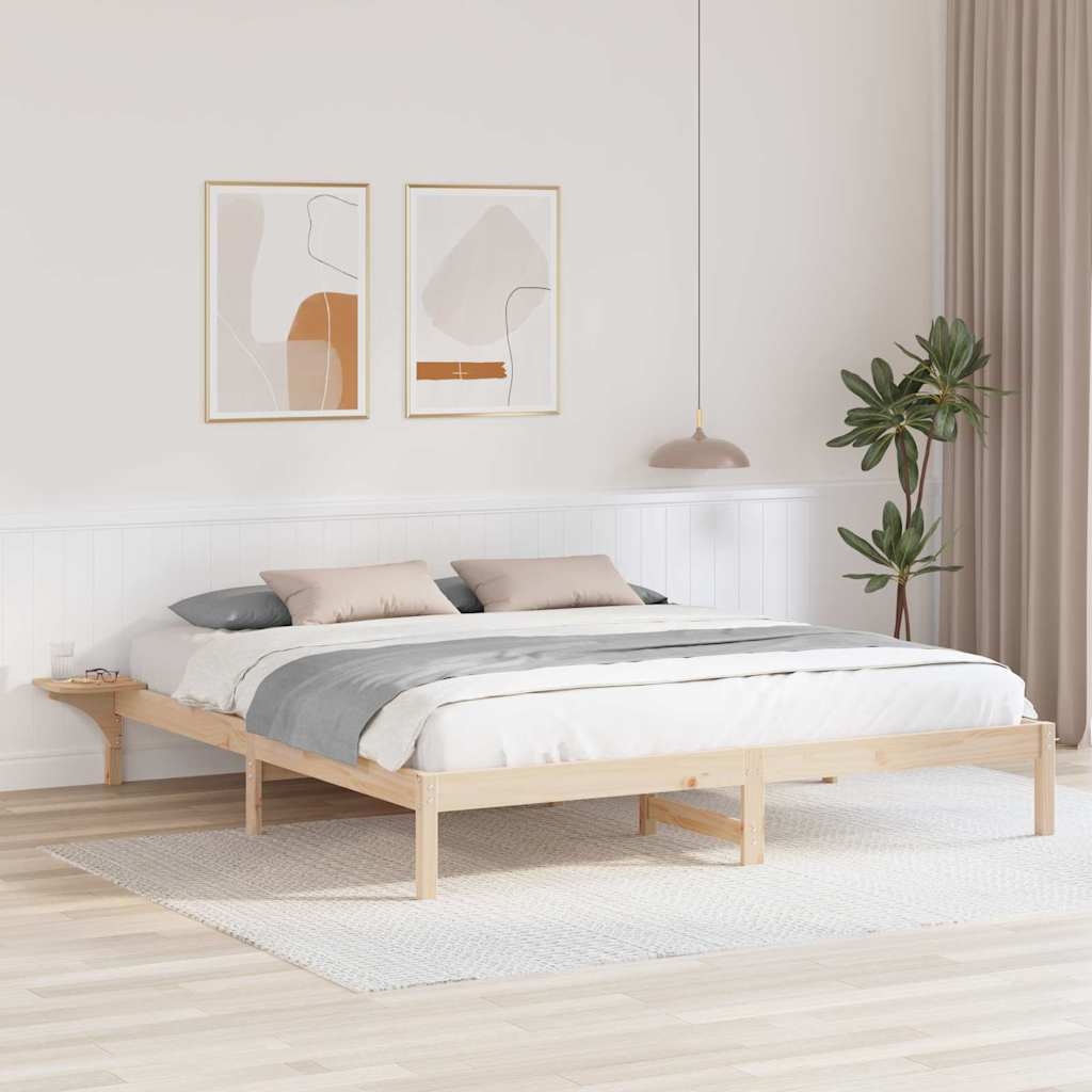 Bettgestell mit Nachttischen Braun 200 x 200 cm Braun