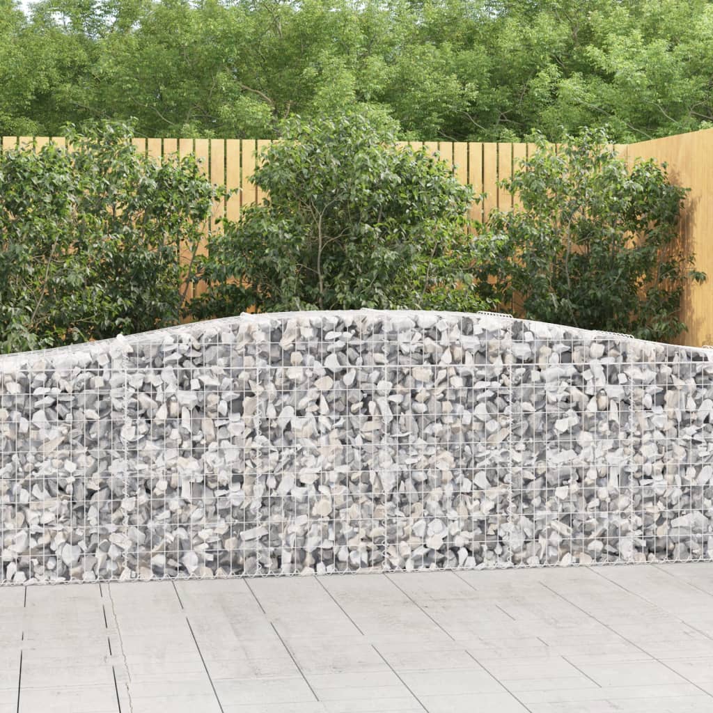 Gabionen mit Hochbogen 10 Stk. 400x50x80/100cm Verzinktes Eisen Gabionen mit Hochbogen 10 Stk. 400x50x80/100cm Verzinktes Eisen