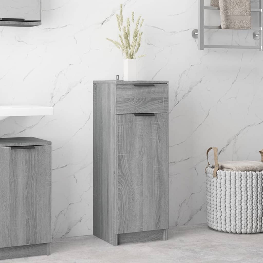 Badezimmerschrank Grau Sonoma 32x34x90 cm Holzwerkstoff