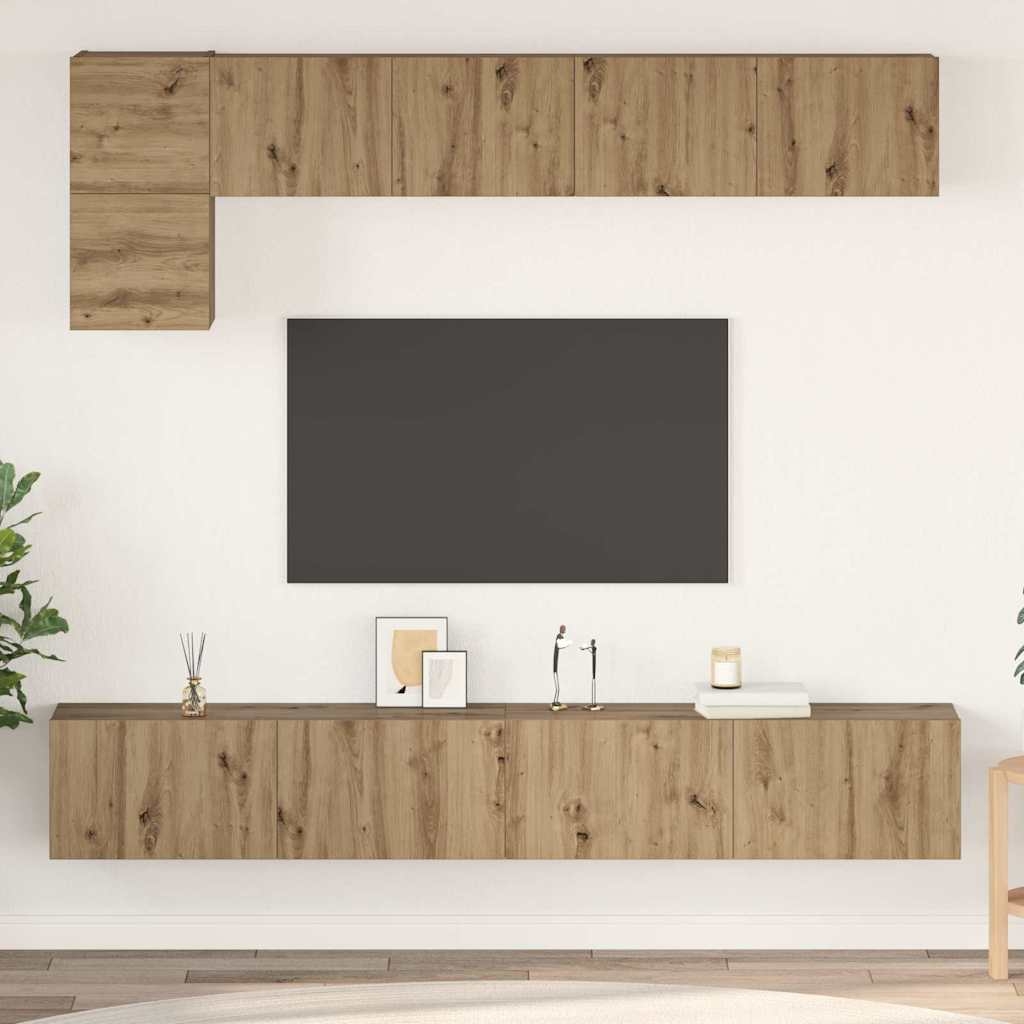 TV-Schrank-Set 5 pcs Eiche handwerklich Mittel 100 cm