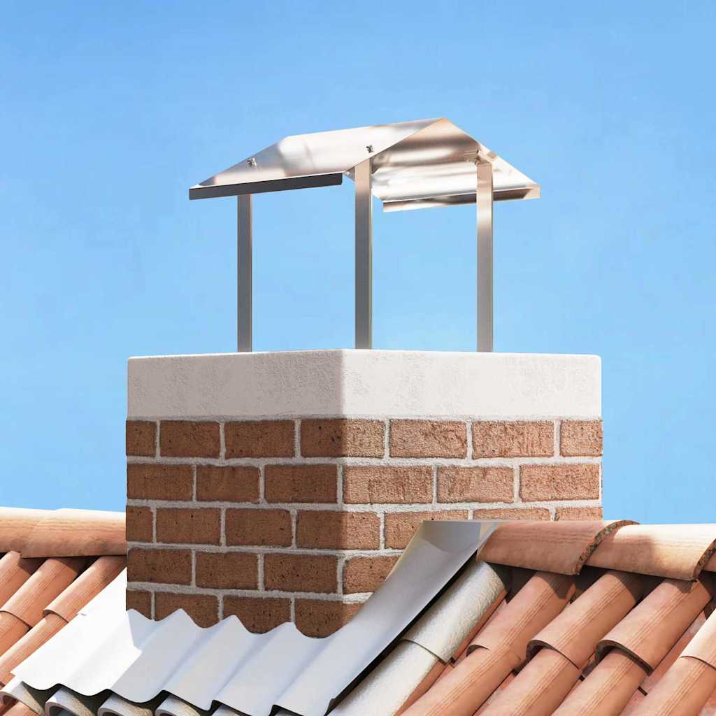Kaminhaube Silber 40 x 40 x 37.5 cm Edelstahl