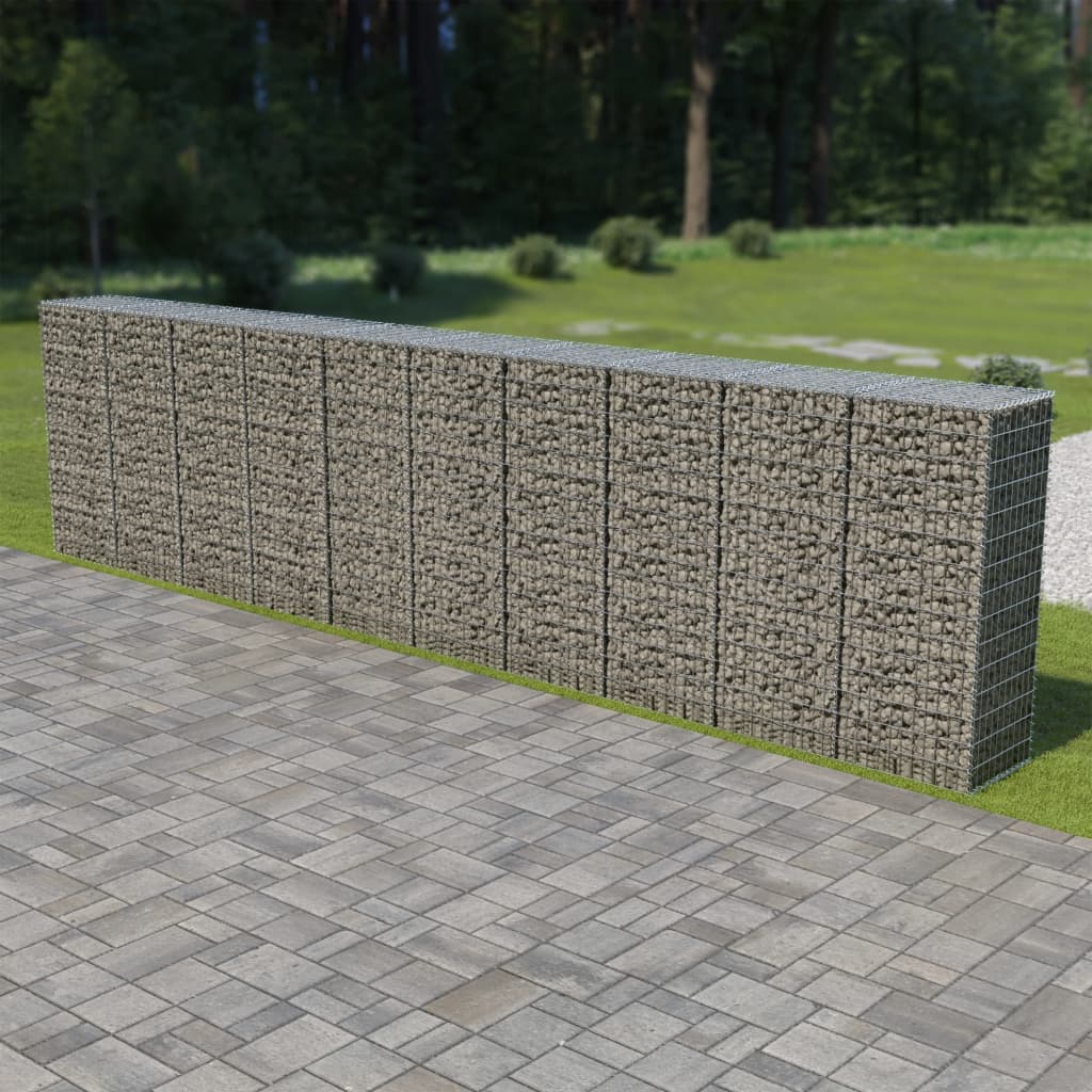 Gabionenwand mit Abdeckung Verzinkter Stahl 600×50×150 cm Gabionenwand mit Abdeckung Verzinkter Stahl 600×50×150 cm