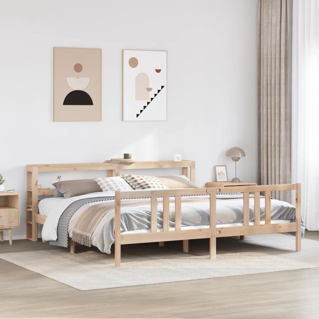 Bettgestell mit Kopfteil ohne Matratze 200x200 cm