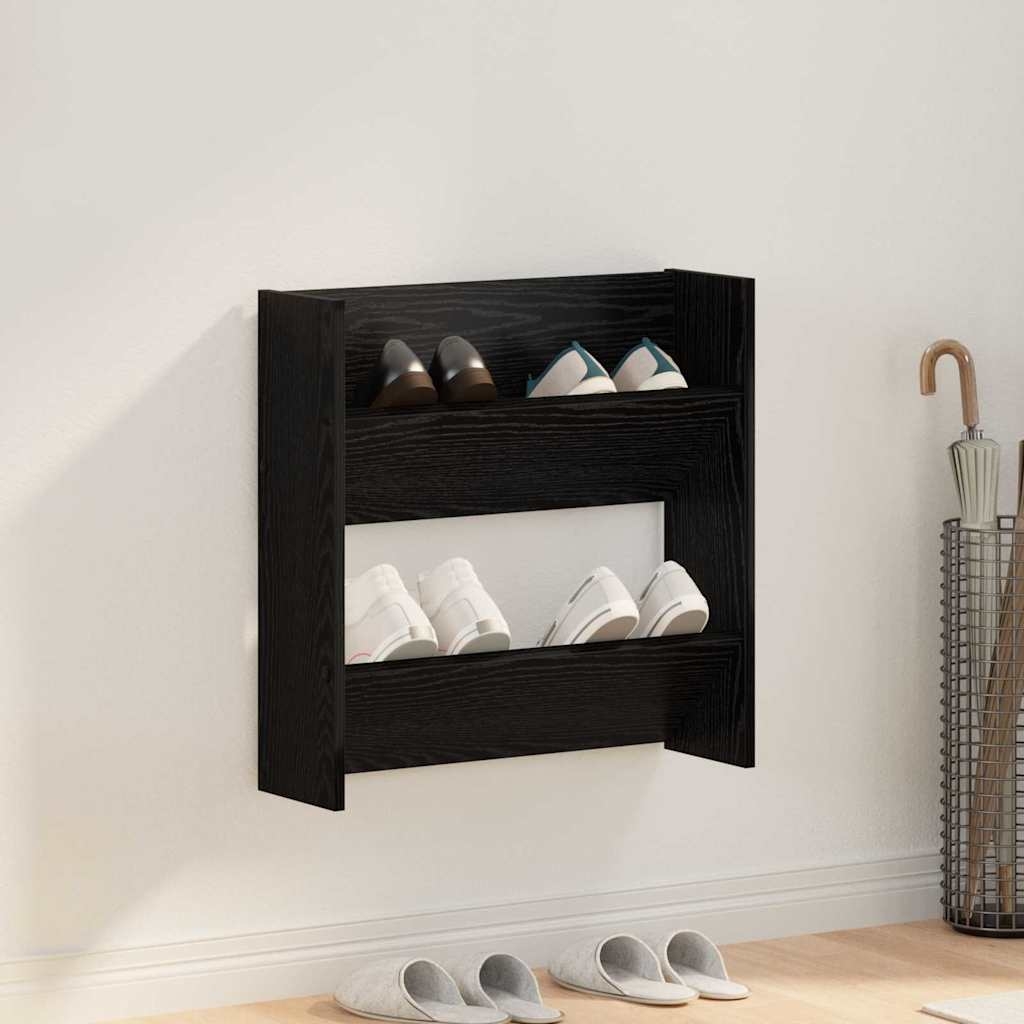 Wandschuhschränke Schwarze Eiche 60 x 18 x 60 cm Holzwerkstoff