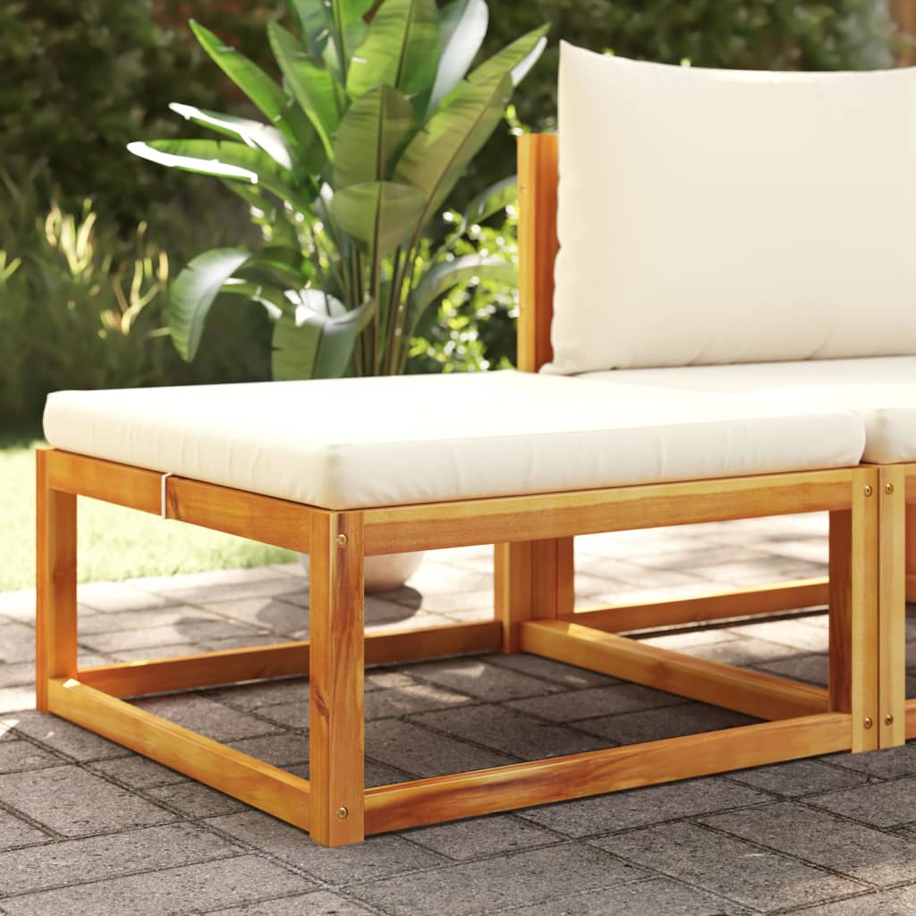 Gartenhocker mit Kissen 65x65x29 cm Massivholz Akazie Gartenhocker mit Kissen 65x65x29 cm Massivholz Akazie