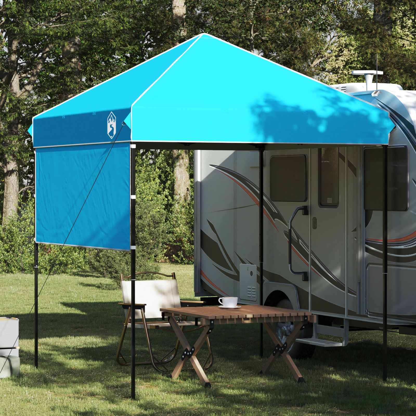 Pavillon-Zelt Blau 200 x 200 cm Oxford Stoff
