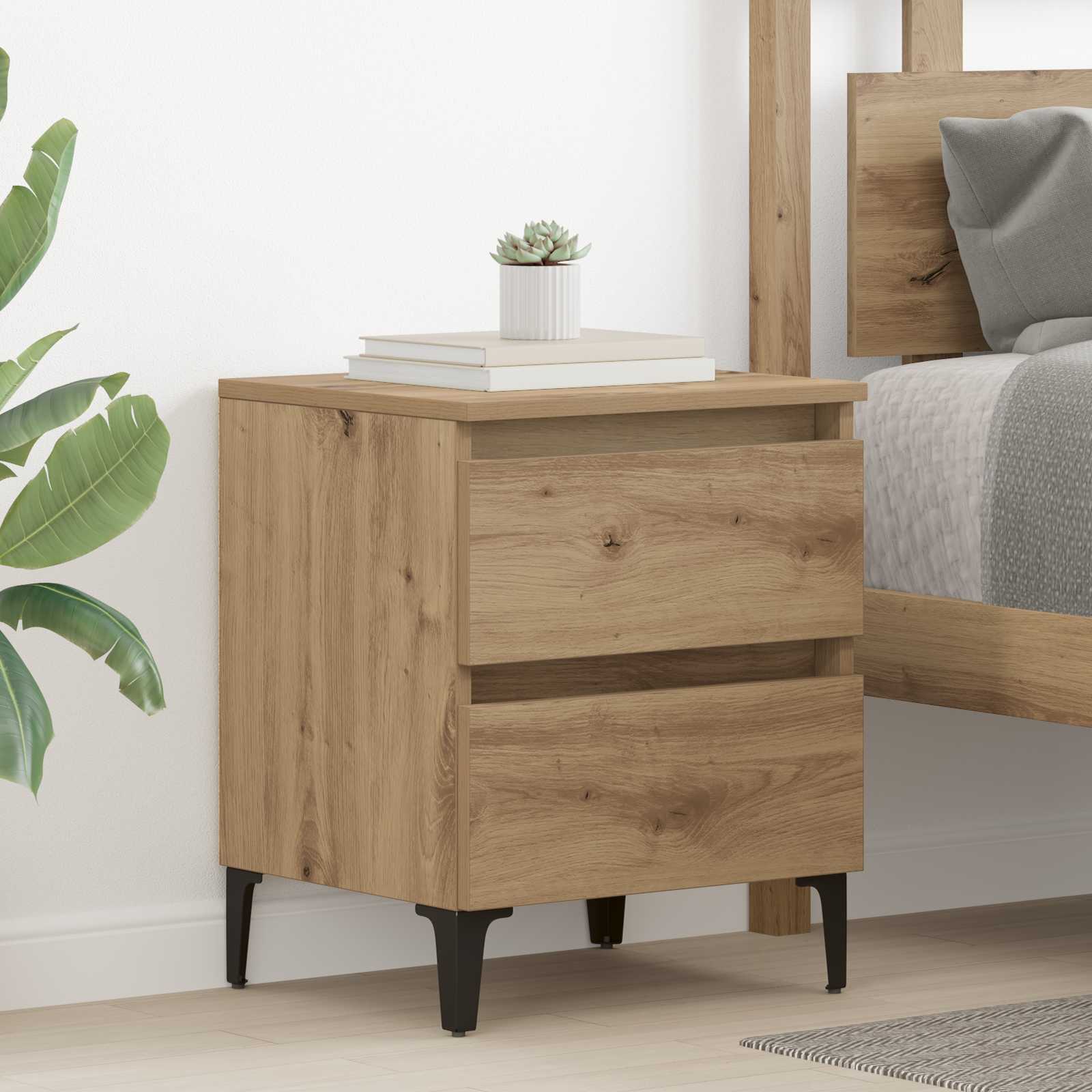 Nachttisch Eichenholz 40x35x50 cm Holzwerkstoff